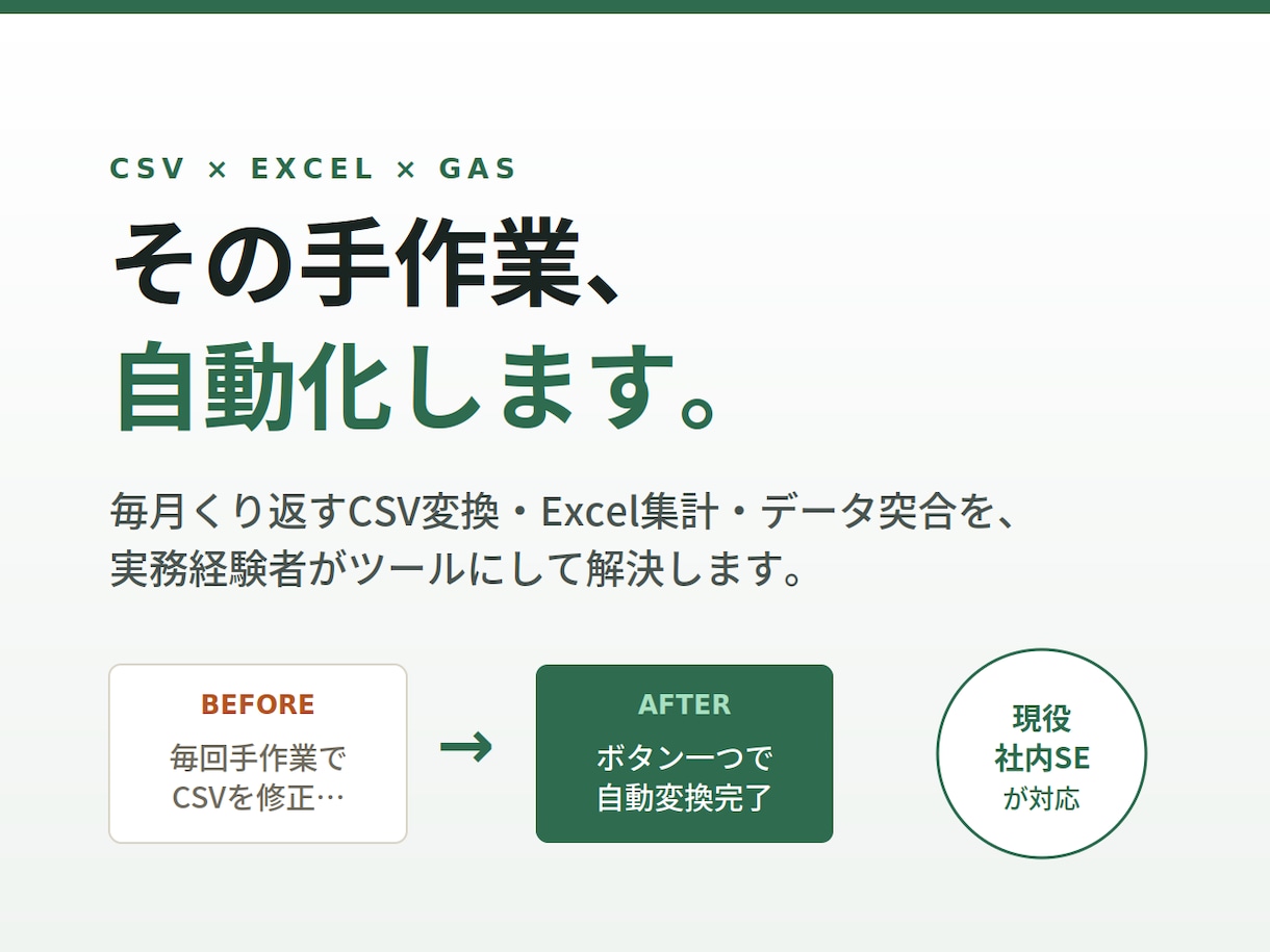 社内SEがCSV変換・Excel作業を自動化します 楽天Yahoo等の受注CSV変換もExcel定型作業も自動化 イメージ2