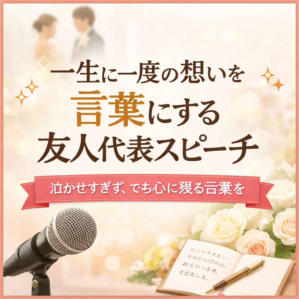 一生に一度の想いを込めて友人代表スピーチ執筆します 泣かせすぎず、でも心に残る言葉を イメージ1