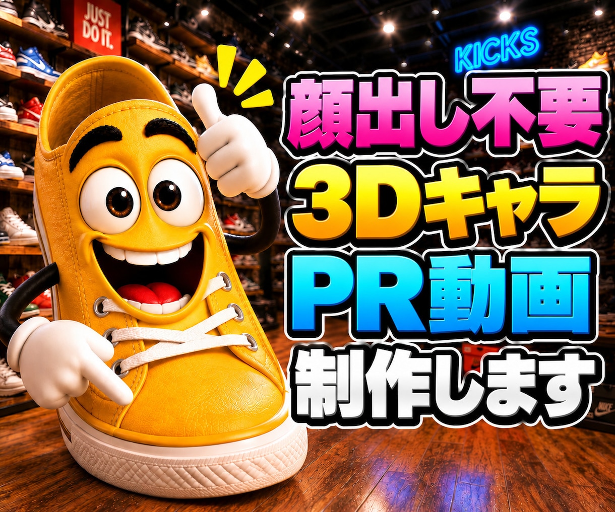 顔出し不要!3DのキャラがしゃべるPR動画作ります 素材ゼロでOK|お店や会社のオリジナル3Dキャラ制作込み イメージ1
