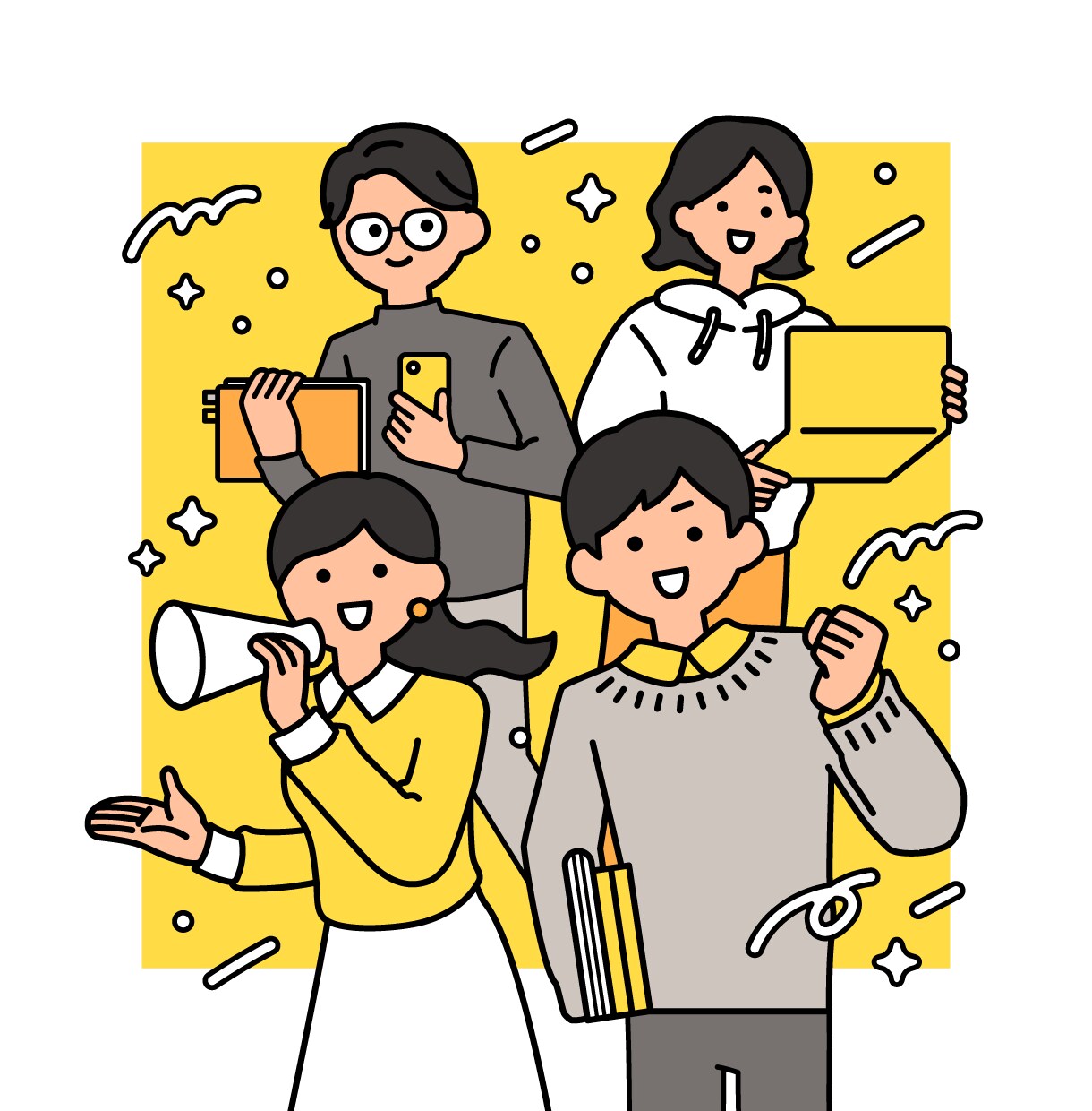 商用◎シンプルでポップなビジネスイラスト描きます 一目で伝わる魅力的な線画イラスト！書籍の挿絵やWEBサイトに イメージ1