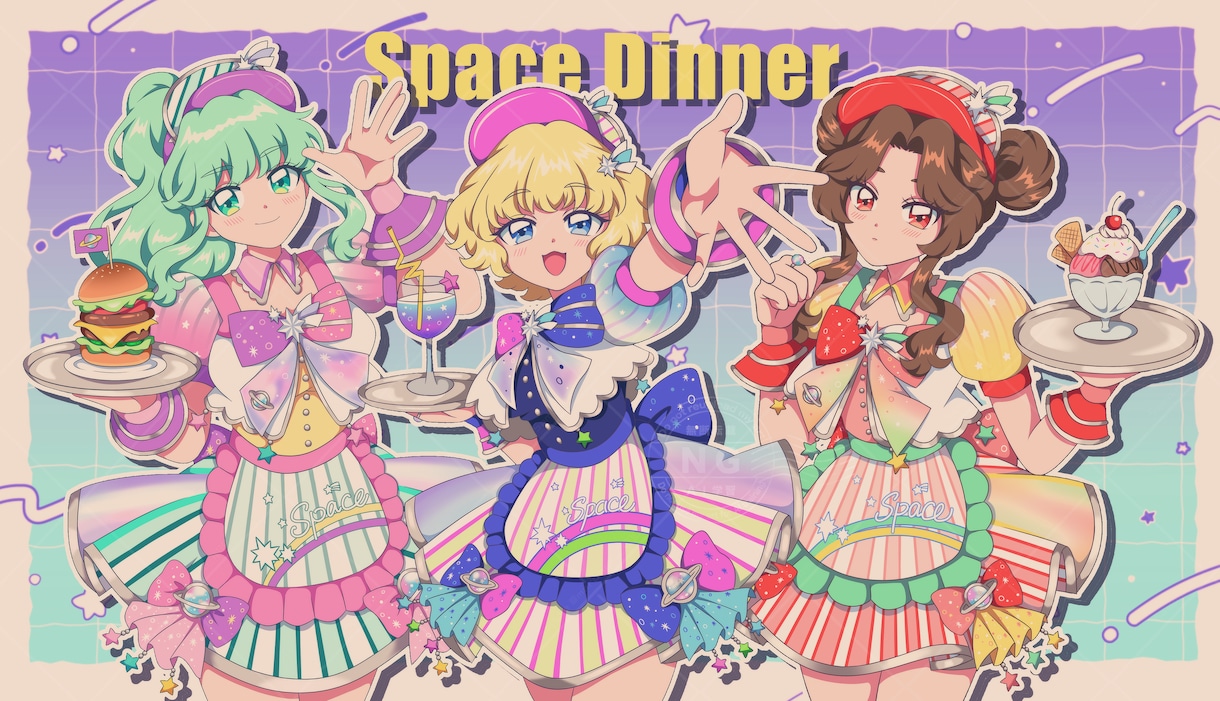 80s90s風のレトロポップイラスト制作します ビビッドでどこかノスタルジックな令和のニューレトロ イメージ6
