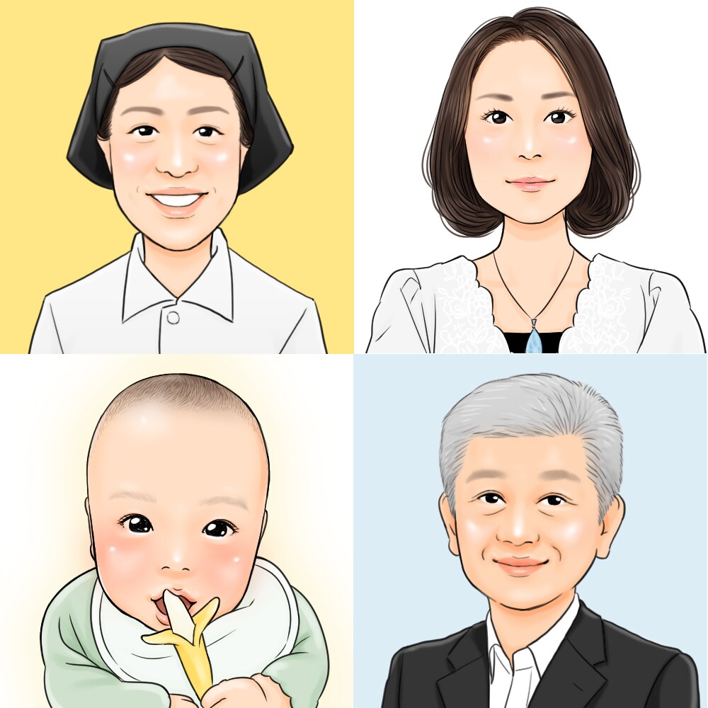 デフォルメ似顔絵をお描きします アイコンや名刺、プレゼントなどにいかがでしょうか♪ イメージ3