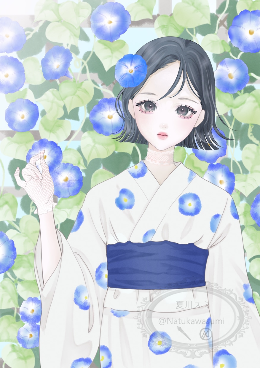 透明感のある大人かわいいイラストを描きます 色んな女の子の顔を描くのが好きなので一生懸命制作いたします イメージ1