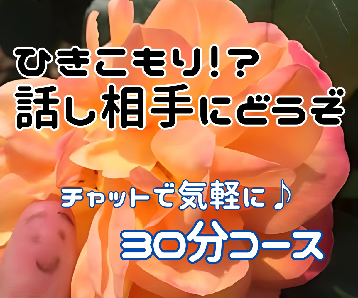 ひきこもりご本人様専用ヾ(••`話し相手になります 元幼稚園教諭が30分間寄り添いチャット。LINE感覚で♪ イメージ1