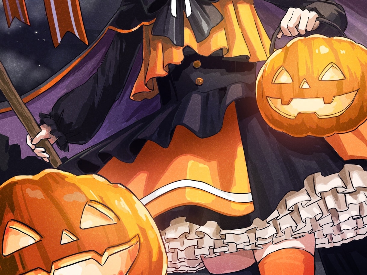 ハロウィン魔女っ子量産イラスト制作いたします まだ間に合う！ハロウィン量産イラストを低価格短納期で納品！ イメージ4
