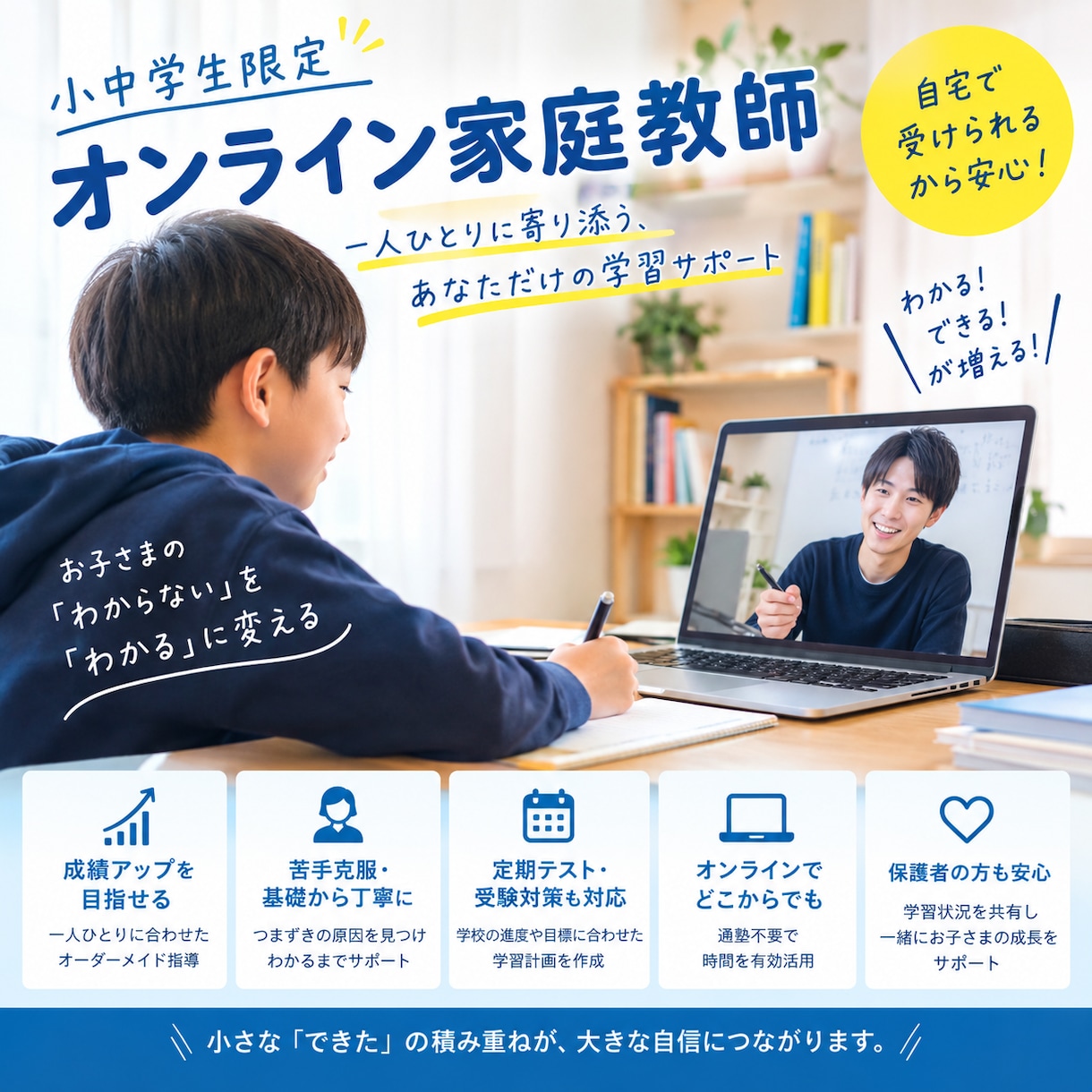 オンラインで小中学生の数学英語教えます 一人一人の生徒さんに合わせて指導します！ イメージ1
