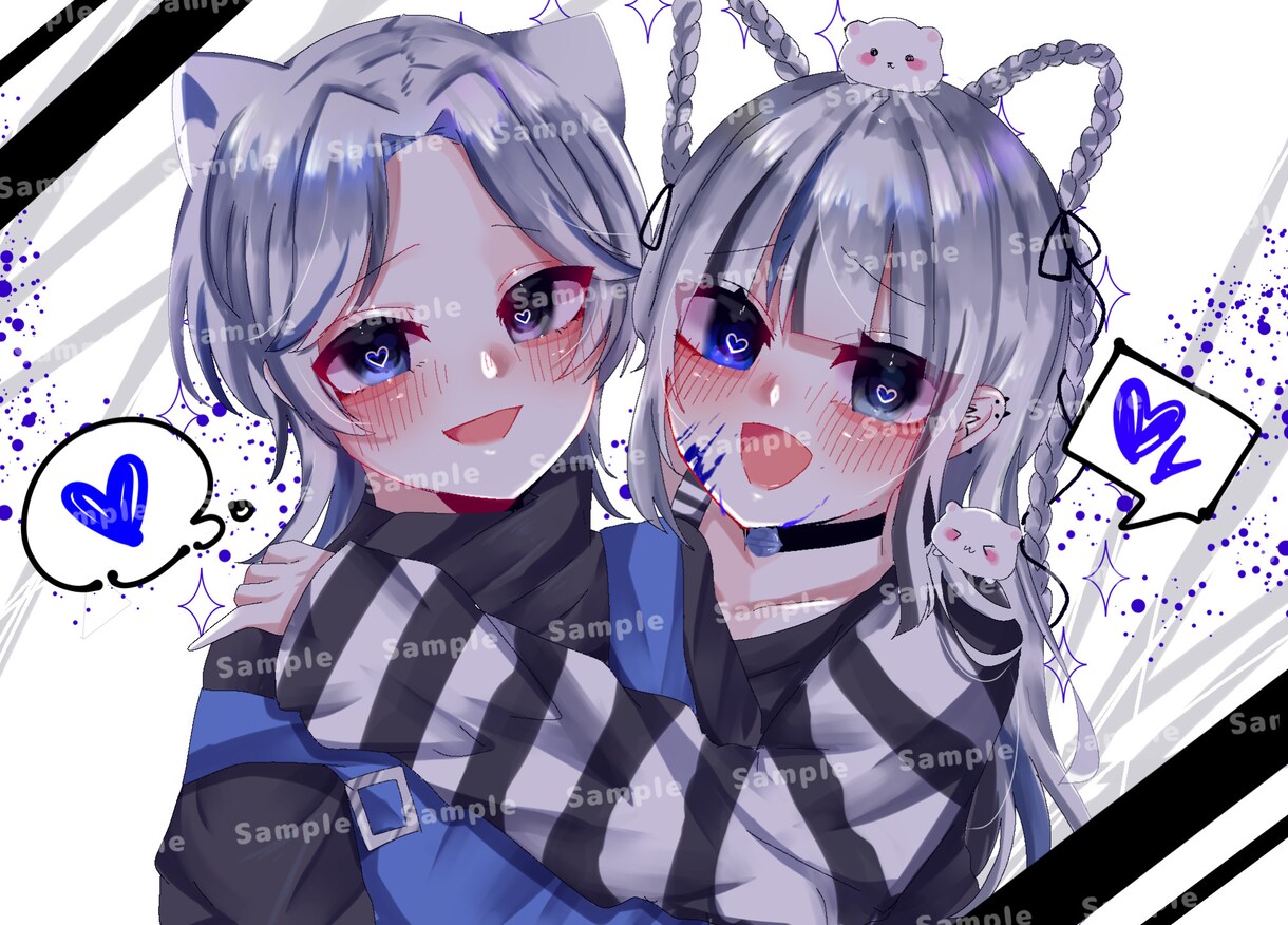 きらきら可愛い♡あなたのかわいいイラストを描きます あなたのお手元に萌え萌えかわいいイラストをお届けします♡ イメージ4