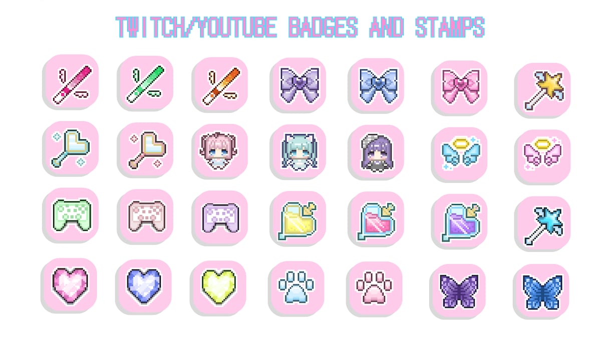 ドット絵、メンバーシップ、サブスクバッジ作成します YouTube、twitch、ドット絵、バッジ イメージ9