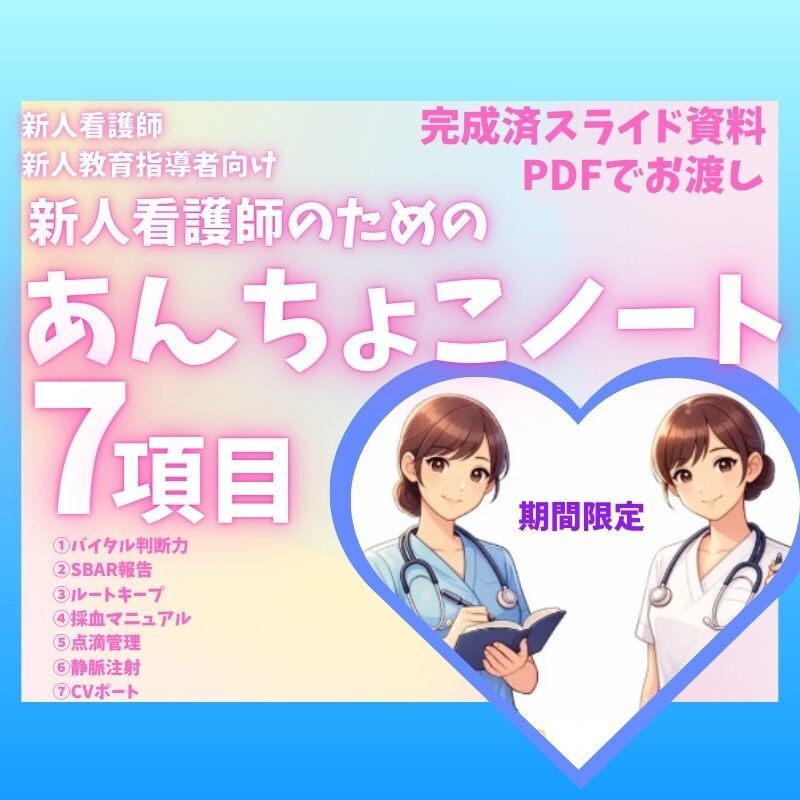 あんちょこみたいな看護スライド資料7項目あります 新人看護師が身につける最初の技術全部セットあんちょこ付き イメージ3