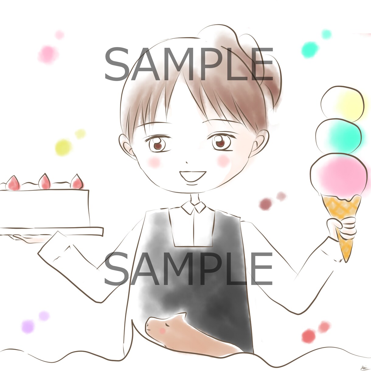商用利用可☆ゆるくてかわいい人物や動物描きます 印象に残るイラストを目指しています イメージ7