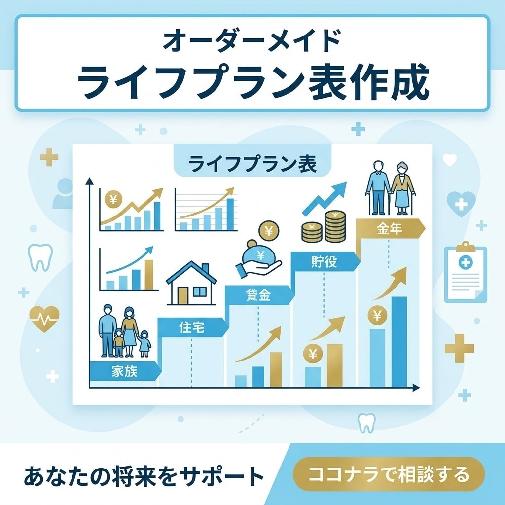 現役歯科医師FPが将来の収支表を作りますます 医療現場で培った親身なヒアリング。家計の診断書と将来の資産表 イメージ1