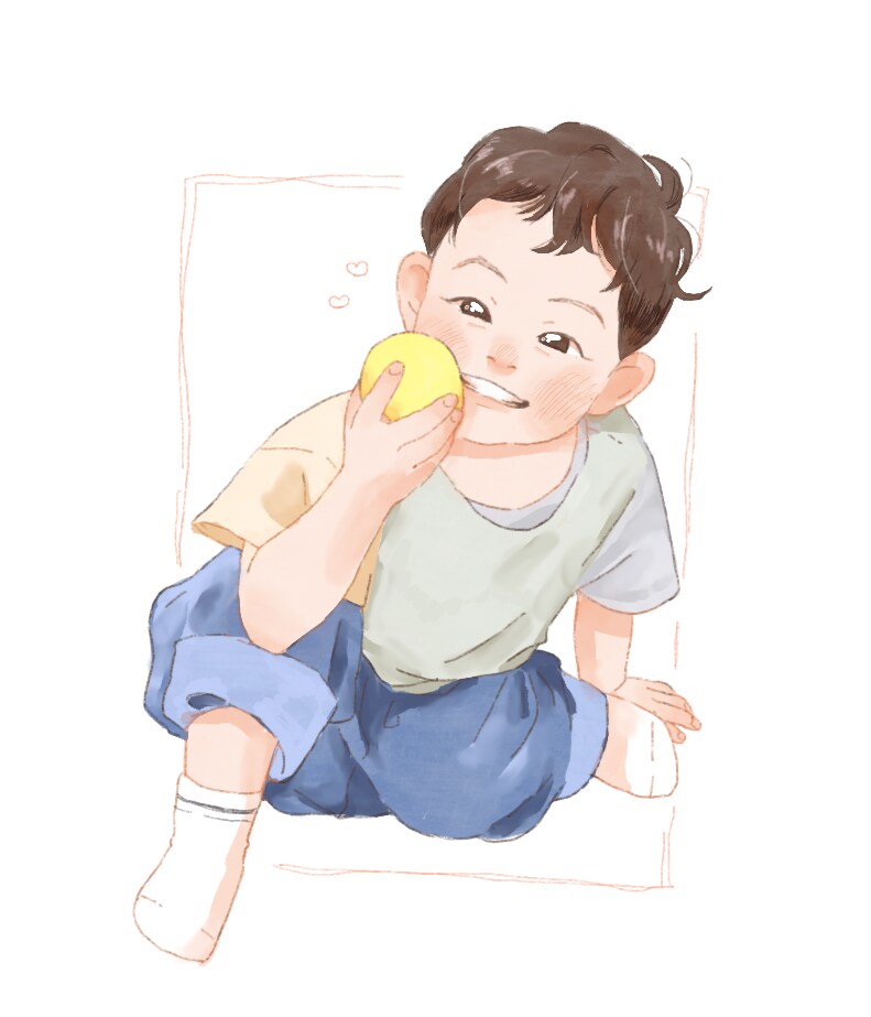 柔らかい雰囲気でお子様の似顔絵アイコン描きます アイコンや記念にぴったり◎優しいタッチで可愛く描きます イメージ5