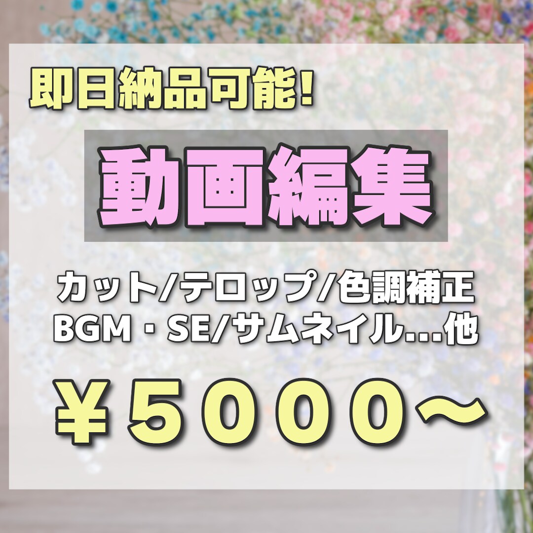即日納品可能！YouTube動画の編集作業承ります 丁寧に仕上げます。ご相談だけでも大歓迎です！ イメージ1
