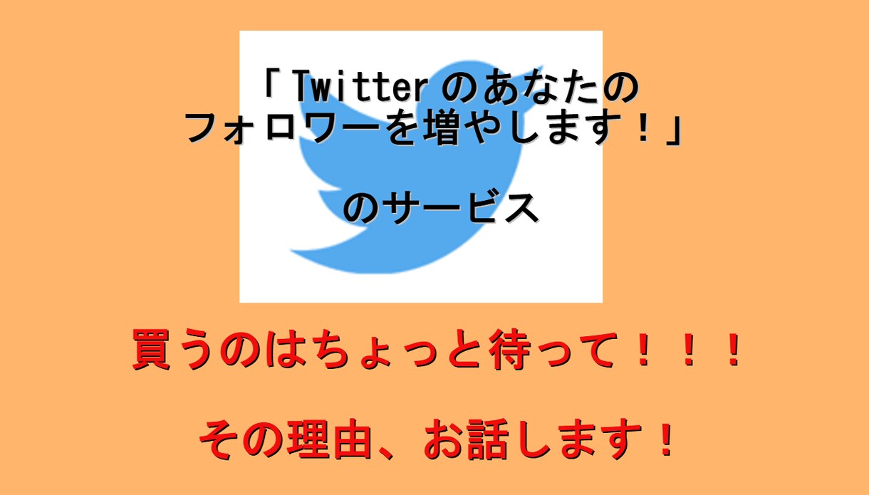 Twitterフォロワー増量サービスの末路教えます フォロワー増量サービスは勝ってはダメ！お金をドブに捨てます！ イメージ1