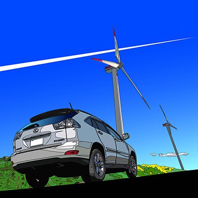 あなたの思い出のお車を描きます 思い出の車、お気に入りの愛車と景色であなただけの記念アートを イメージ3
