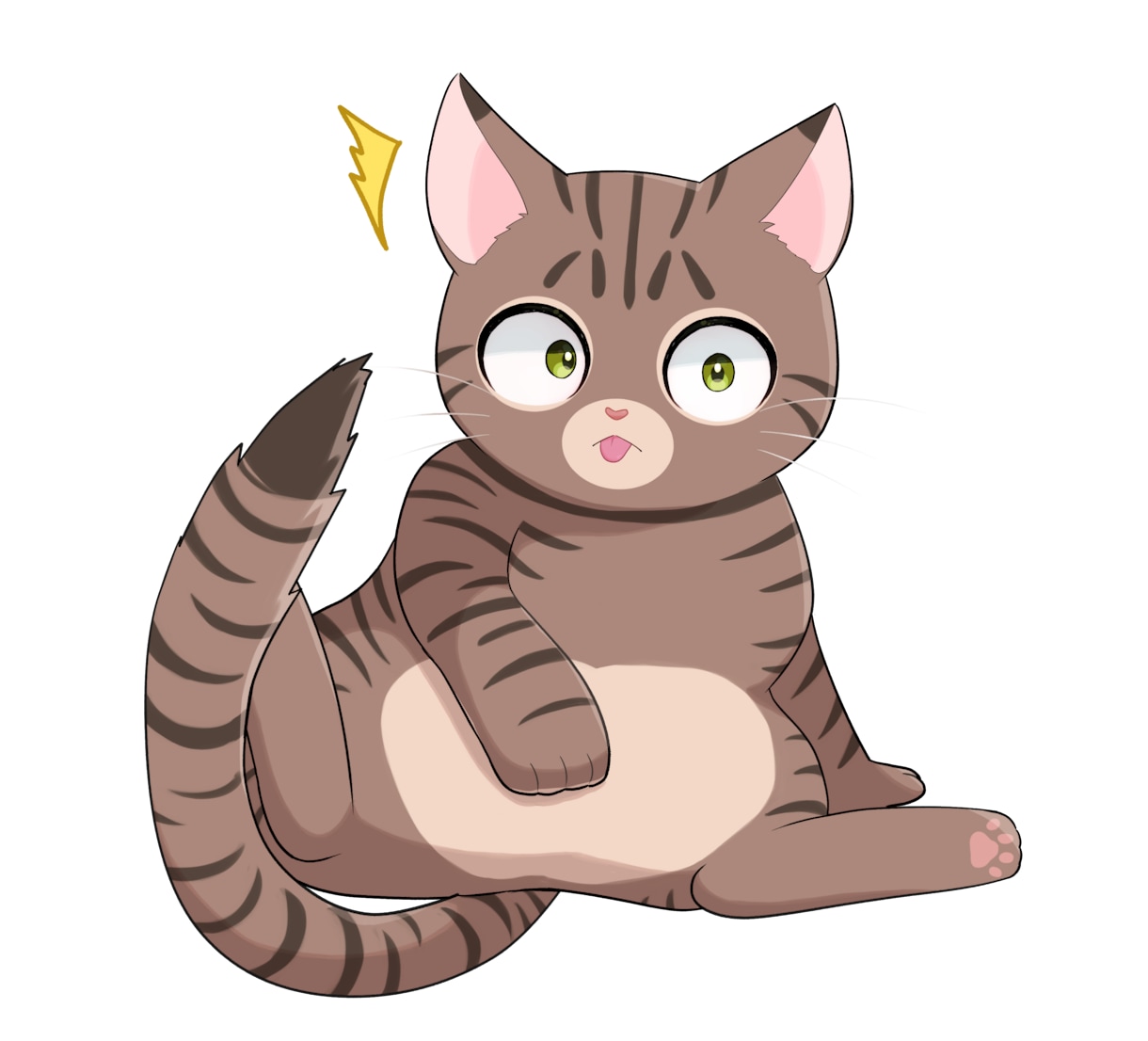 おっさん座りのキジトラ猫のキャラクター販売します 組み合わせ自由！ゲームや動画の素材などに イメージ3