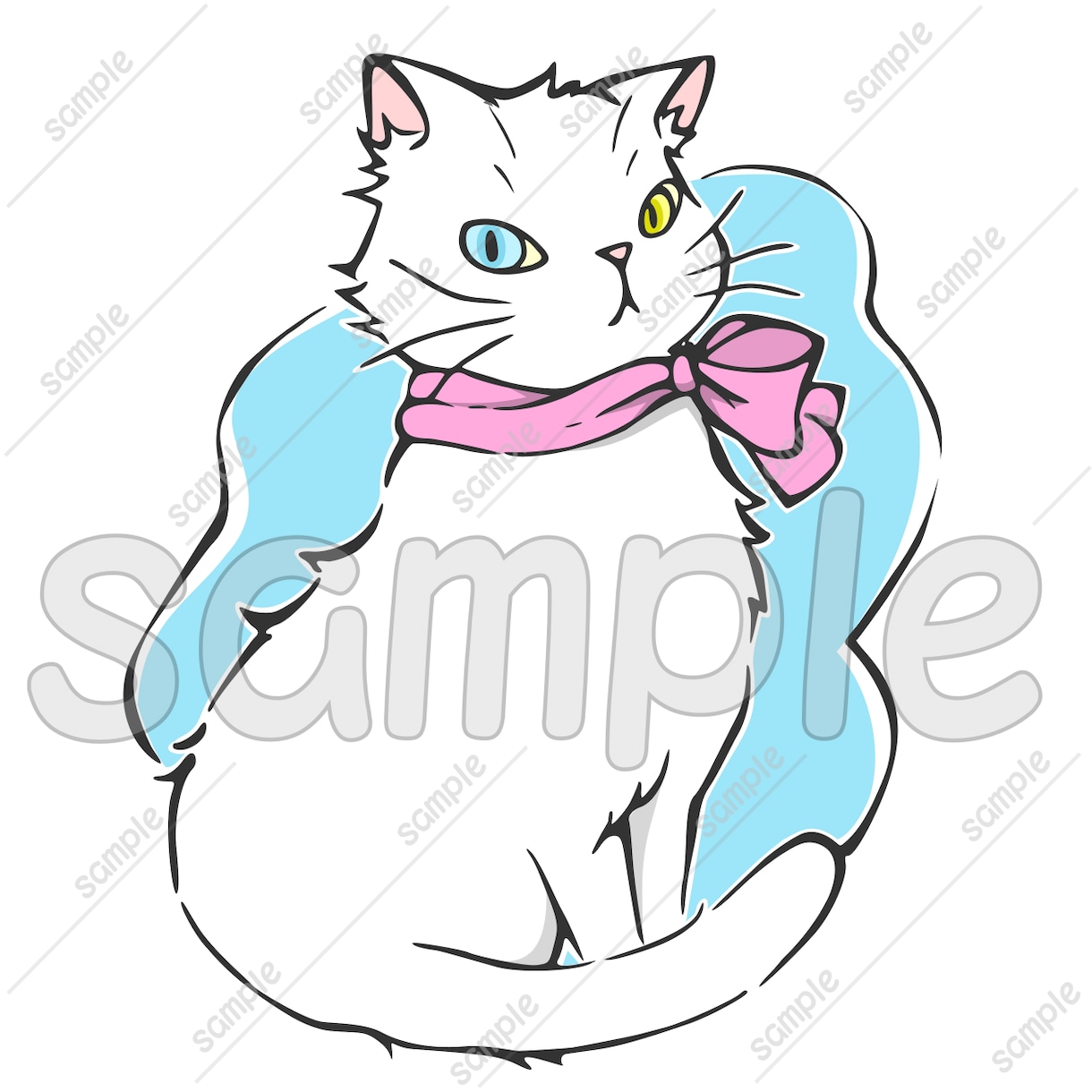 商用利用OK！猫の手書きイラスト販売しています SNS、パンフレットやチラシ、POP、名刺、印刷の素材に★B イメージ2
