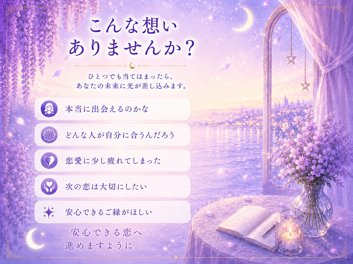 運命の人の特徴や出会いを視ます 性格・雰囲気・出会う場所まで鑑定 イメージ2