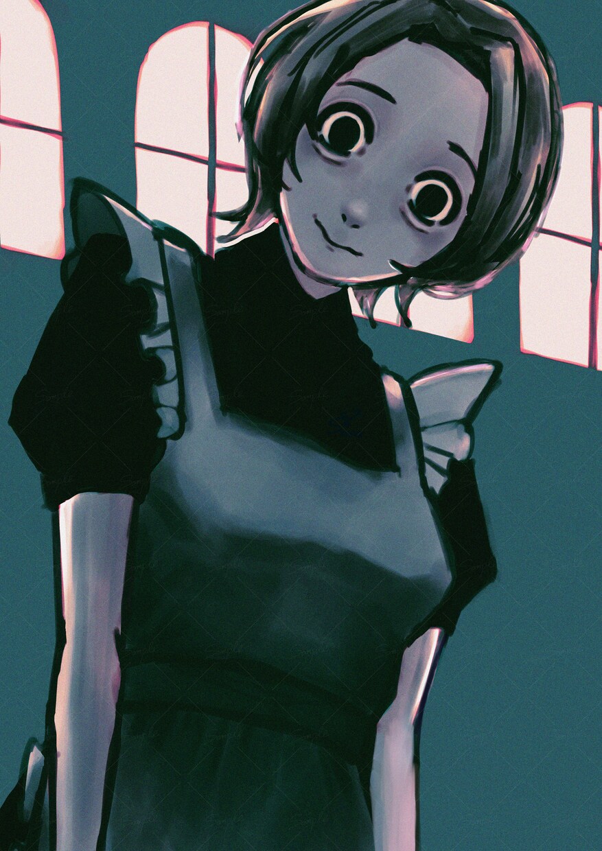 あなたのキャラクターを一枚の物語として描きます 可愛いだけでは終わらない、少し不穏で少し寂しい。 イメージ1