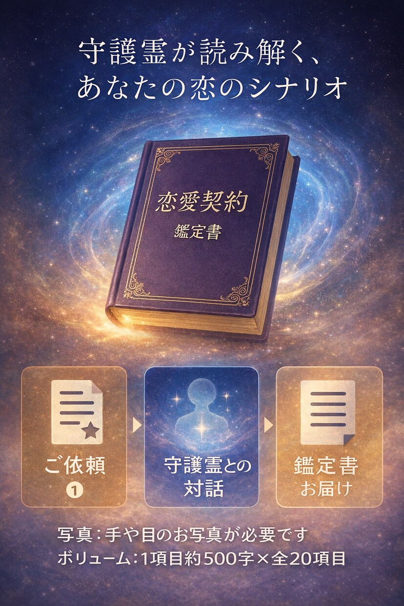 恋愛契約書の内容を霊視で解読します あなたの魂が結んだ恋愛契約書、その内容をお伝えします イメージ1