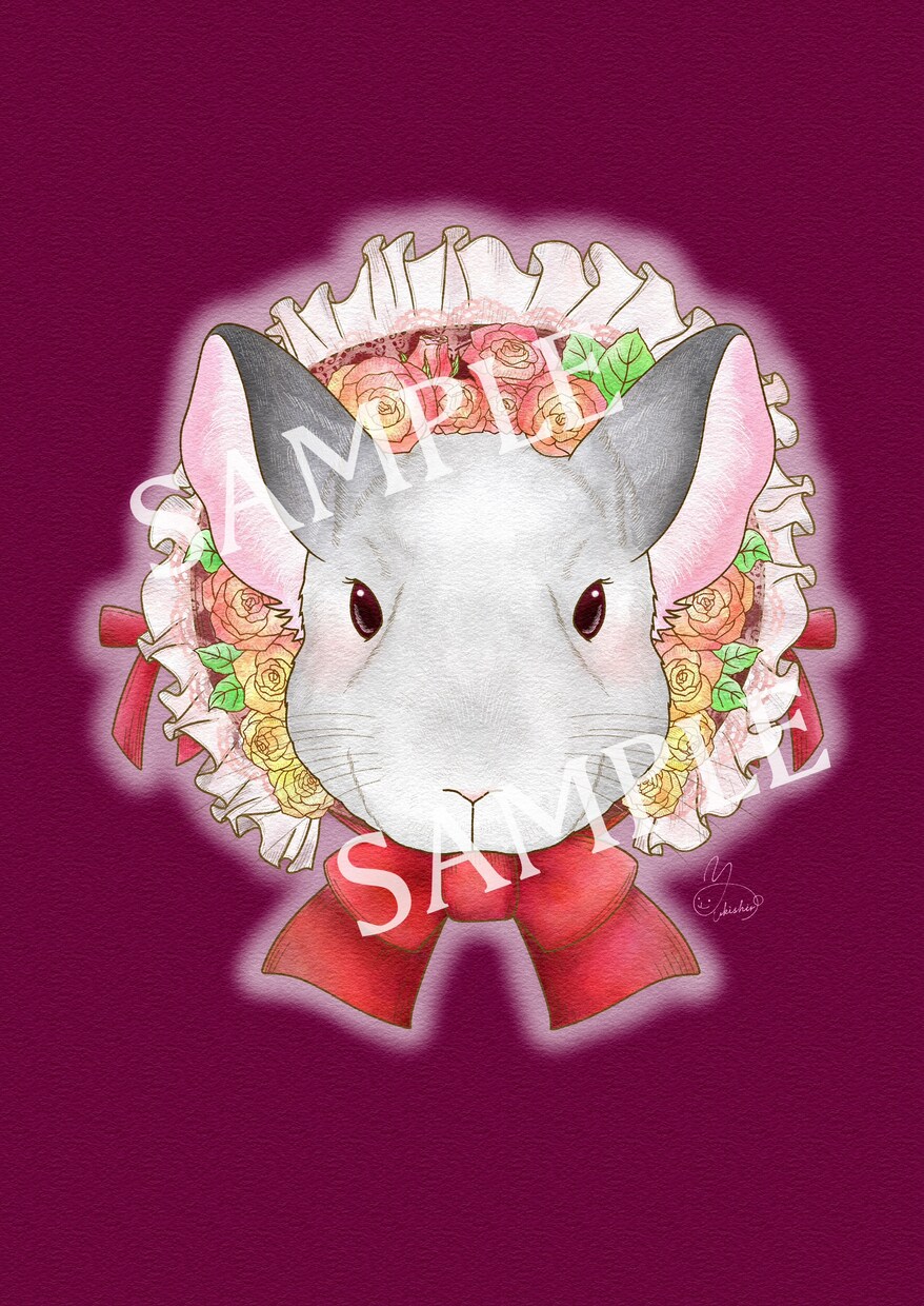 動物とお花のイラスト描きます お好きな動物やペットの子をお好きなお花と組み合わせて描きます イメージ9