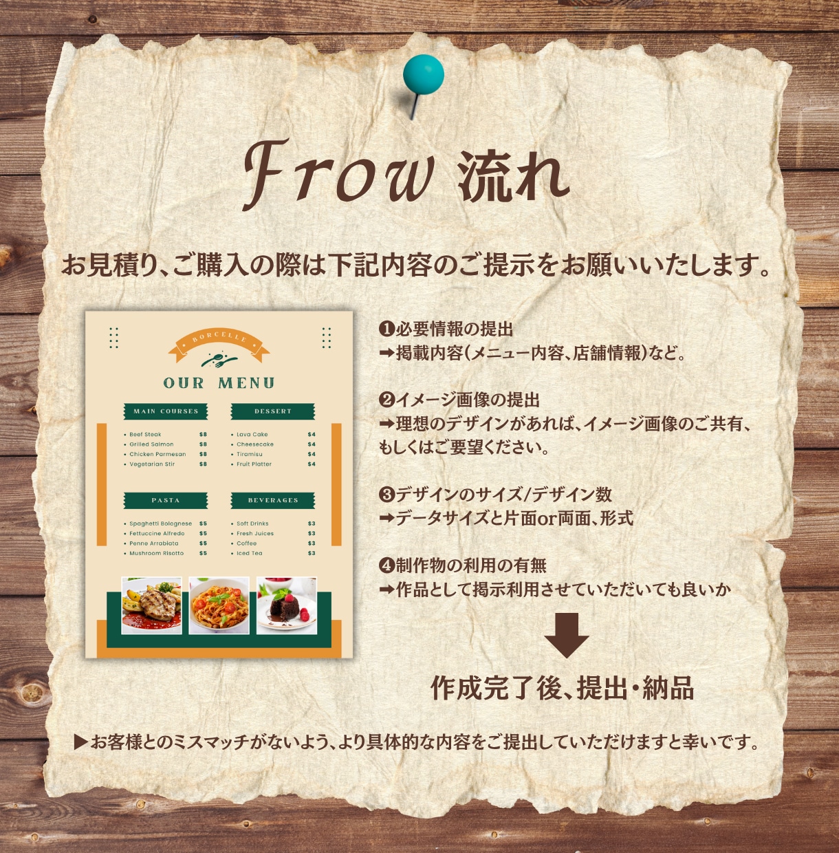 Canvaデザインで理想のメニュー表制作いたします 飲食店やエステサロンなど 日本語/英語/韓国語 表記対応！ イメージ3