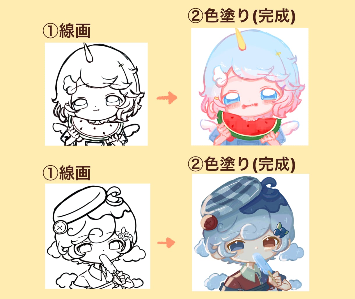 簡易的な絵柄のちびキャライラストを描きます rkgk commission イメージ3