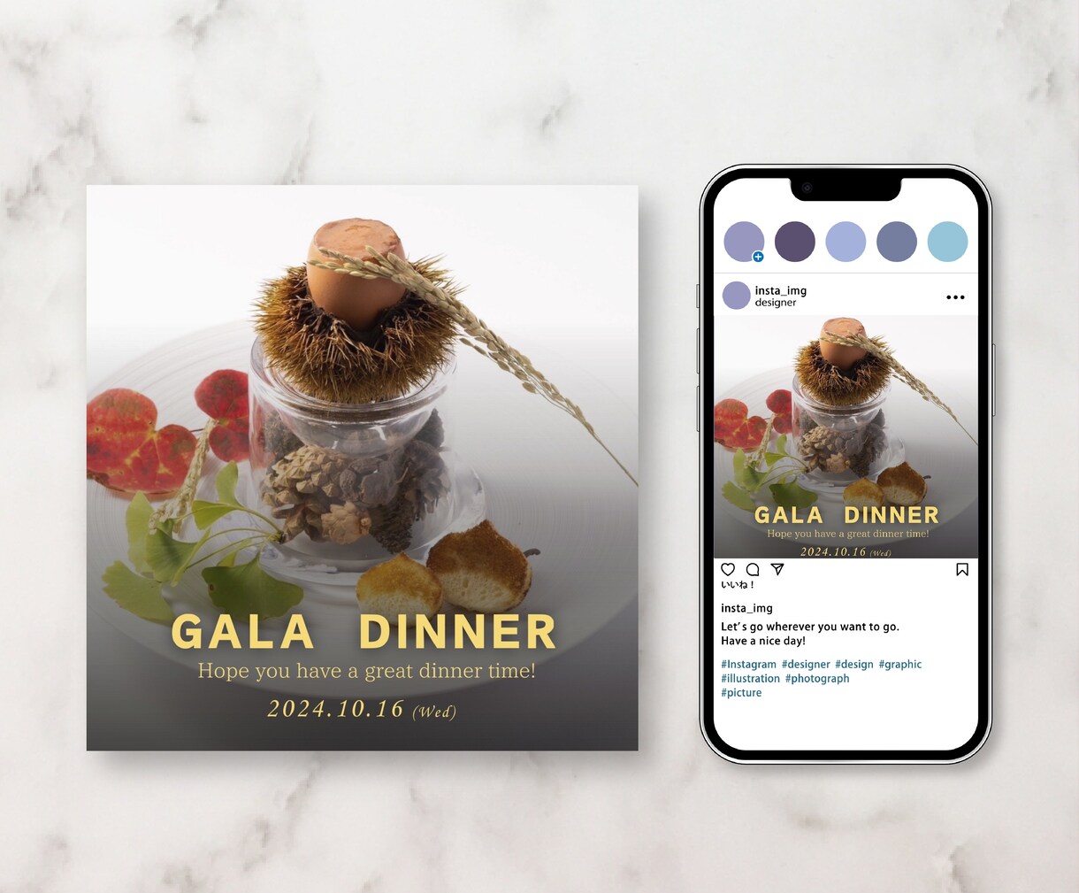 お店や事業内容に合うインスタの投稿画像を制作します ご自分のサービスをより素敵に伝えたい方へ イメージ5