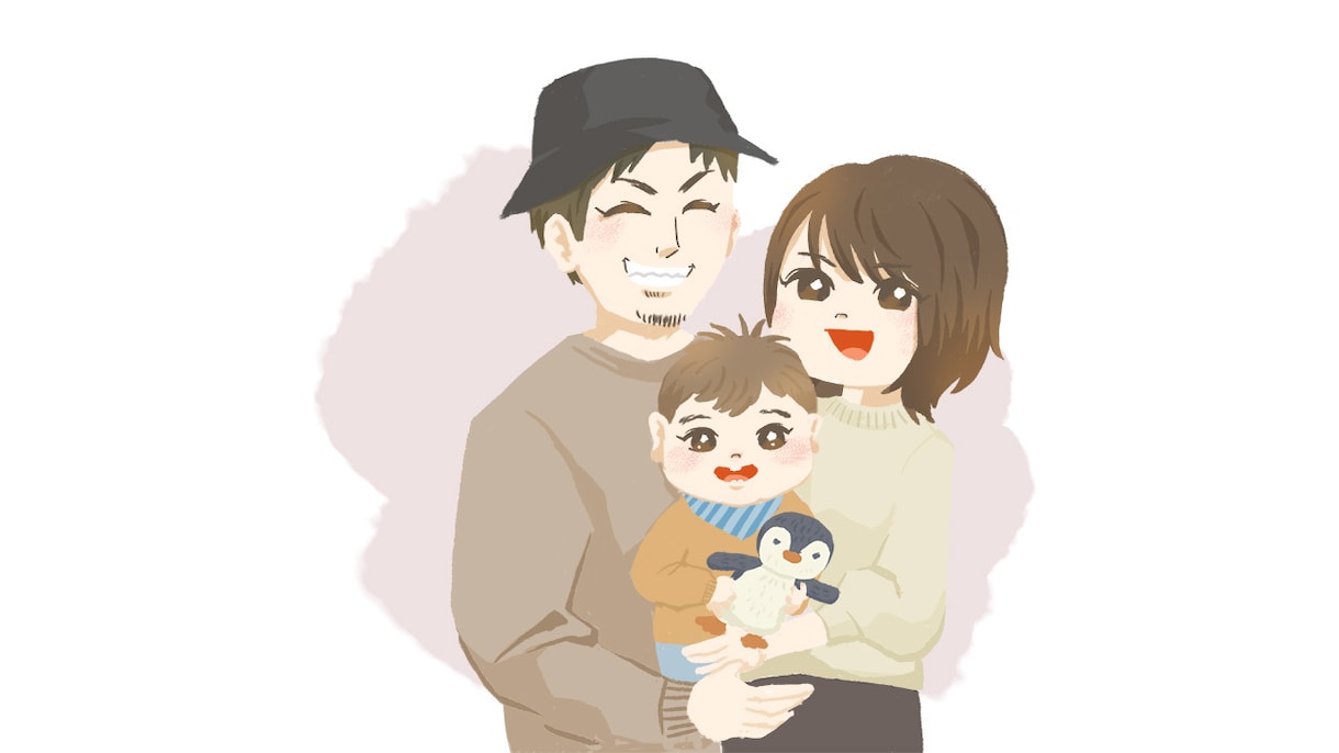モニター募集！親しみある絵本風の似顔絵描きます 絵本タッチがかわいいと好評！お子様がいるご家庭に喜ばれます！ イメージ3
