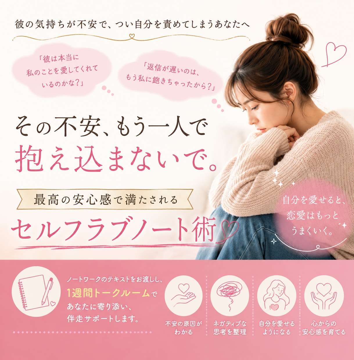 彼を疑うループを脱出！1週間DM放題サポートします 彼を信じられない、浮気を疑う不安を解消する方法をお伝えします イメージ1