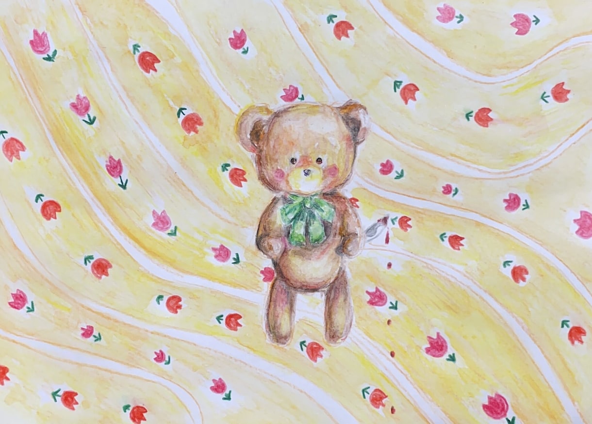 ゆるかわ×ほんのりホラーなイラストを制作します クレヨンの温かみで描く、かわいくてちょっぴりほらーな世界 イメージ4