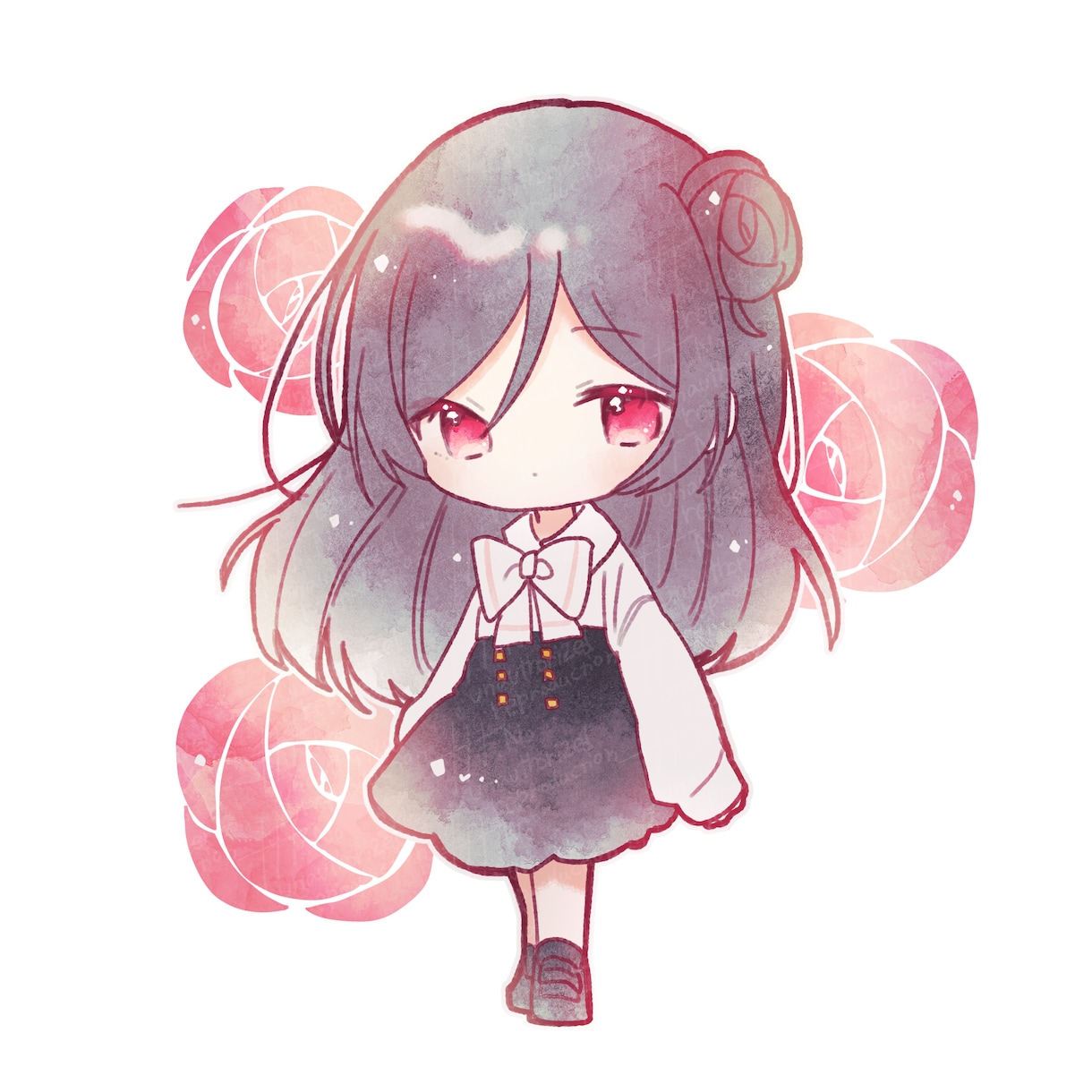 水彩風ミニキャライラストをお描きします ふんわり、キラキラした雰囲気をご希望の方へ イメージ2
