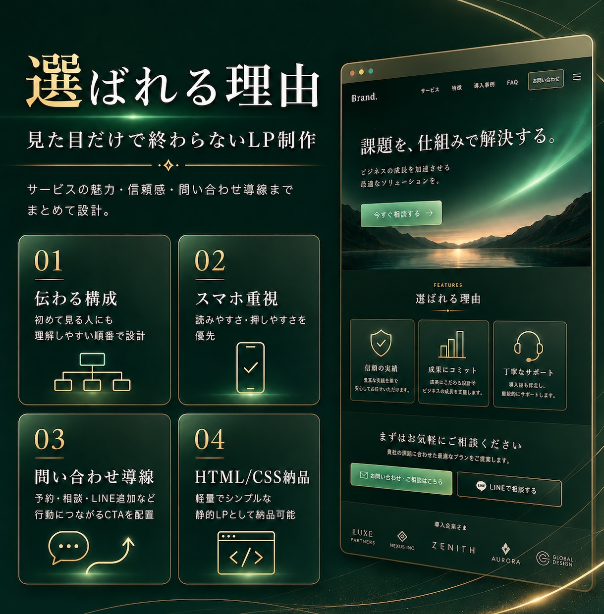 サービスの魅力が、ちゃんと伝わるLPを作りまます 見た目だけで終わらない、問い合わせにつながるLPを制作します イメージ5