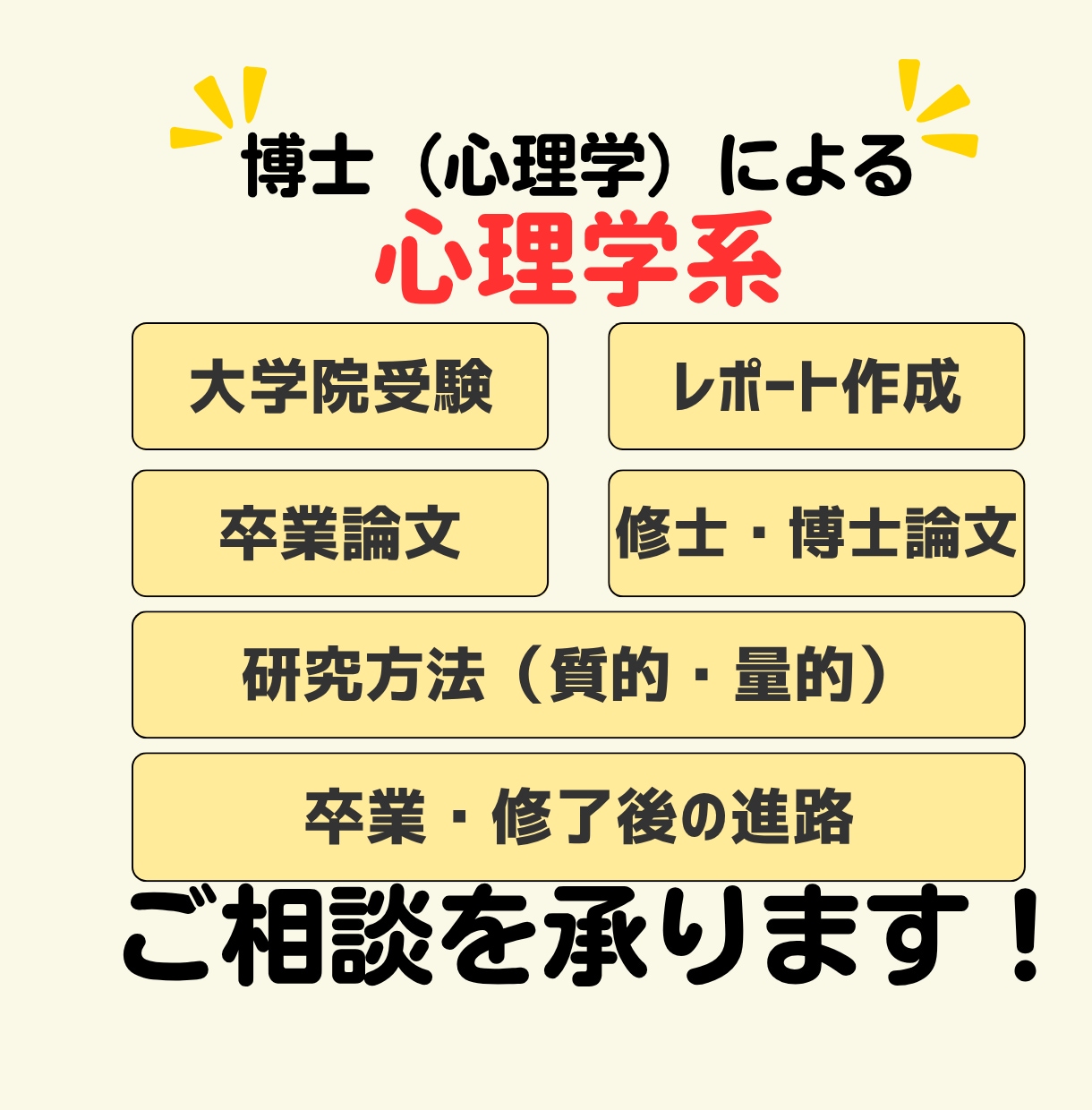 心理学に関するお悩みを幅広くご相談承ります 悩んでいることをお気軽にご相談・お見積りください! イメージ1