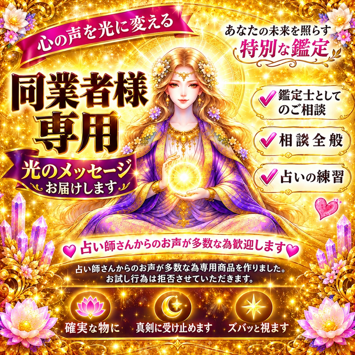 占い師側の悩みから⭐️本格的な事まで総合的に視ます ✨相談全般から占い師様特有のご相談まで承ります✨❤️女性限定 イメージ1
