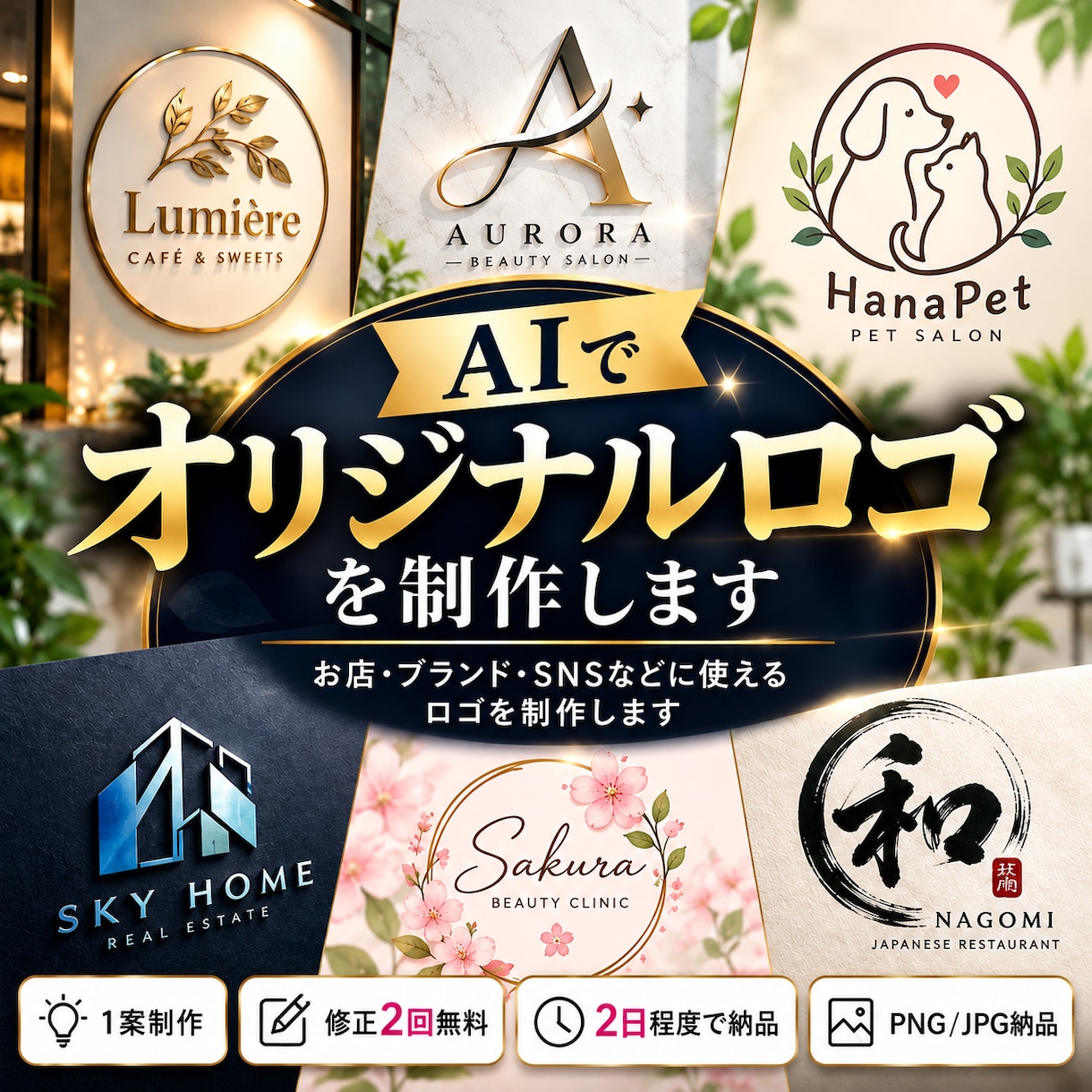オリジナルロゴを制作します お店・ブランド・SNSなどに使えるロゴを制作します イメージ1