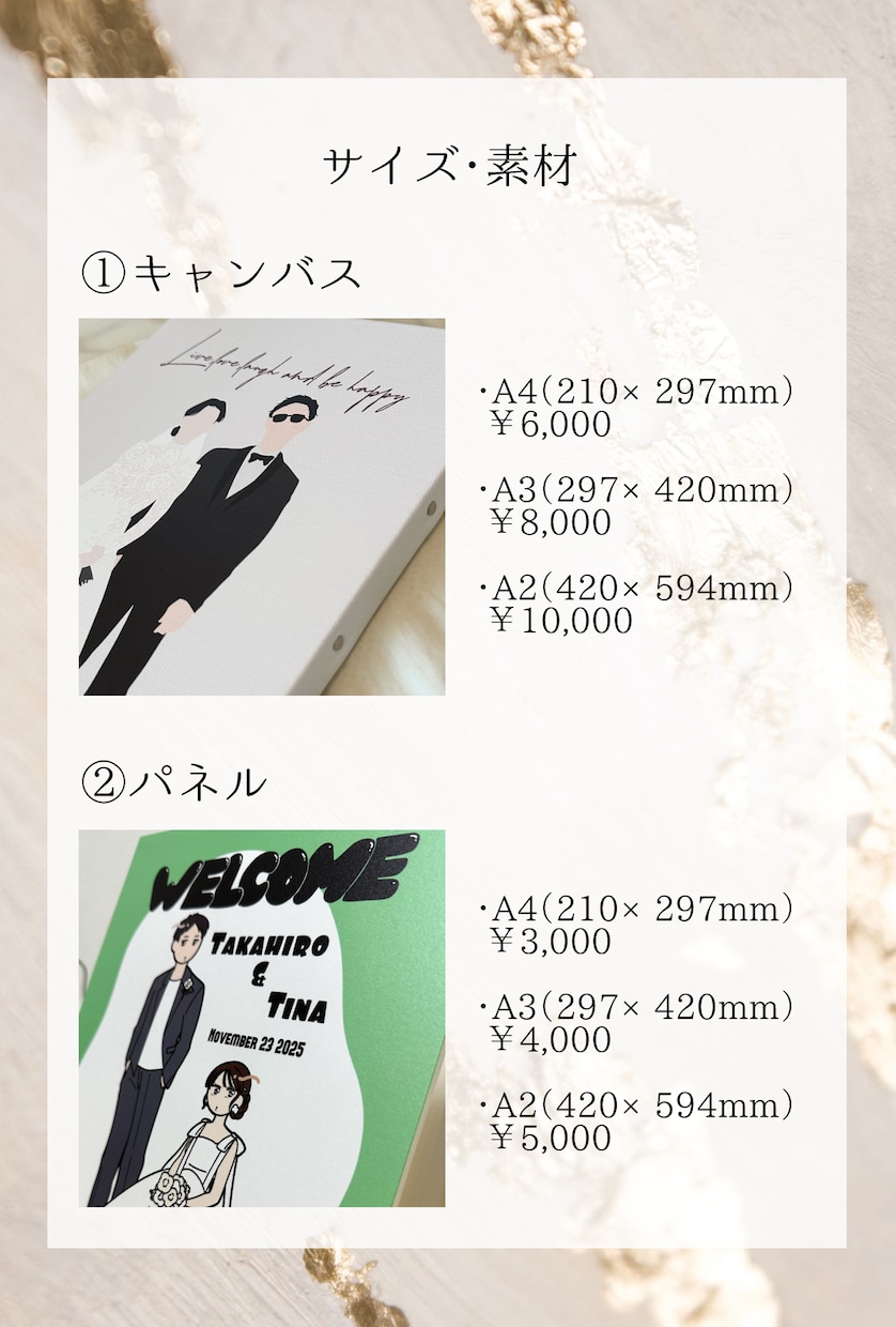 フルカラーでオシャレなウェルカムボードを描きます お写真からイラストを描きます♫ イメージ4