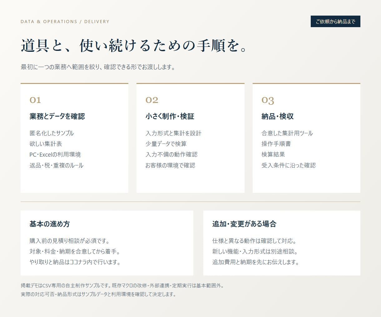 Excel・CSVの定型集計を自動化します 毎月の転記・集計を、使い方付きの小さな道具に イメージ3