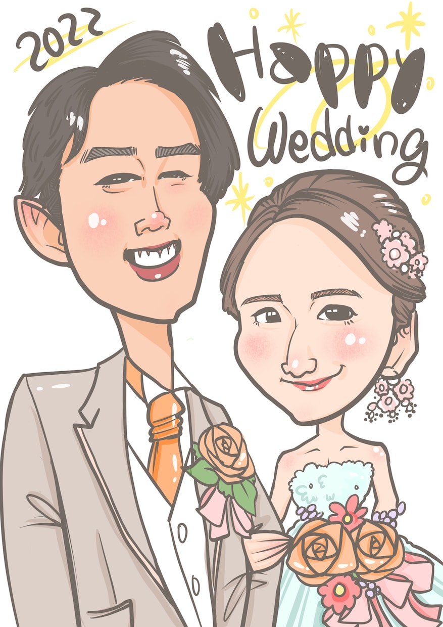 最短1日！安くて可愛いウェルカムボード描きます 華やかで素敵な結婚式にできるような似顔絵を描きます！ イメージ2