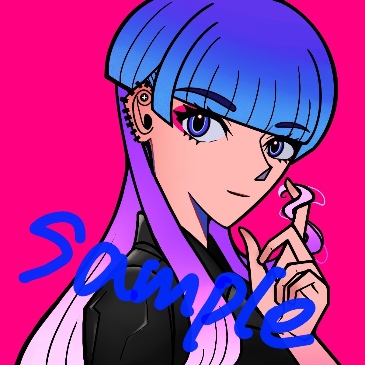 SNS用アイコン、バストアップイラストを描きます アニメ塗りのオリキャラなどどうでしょうか〜！ イメージ2