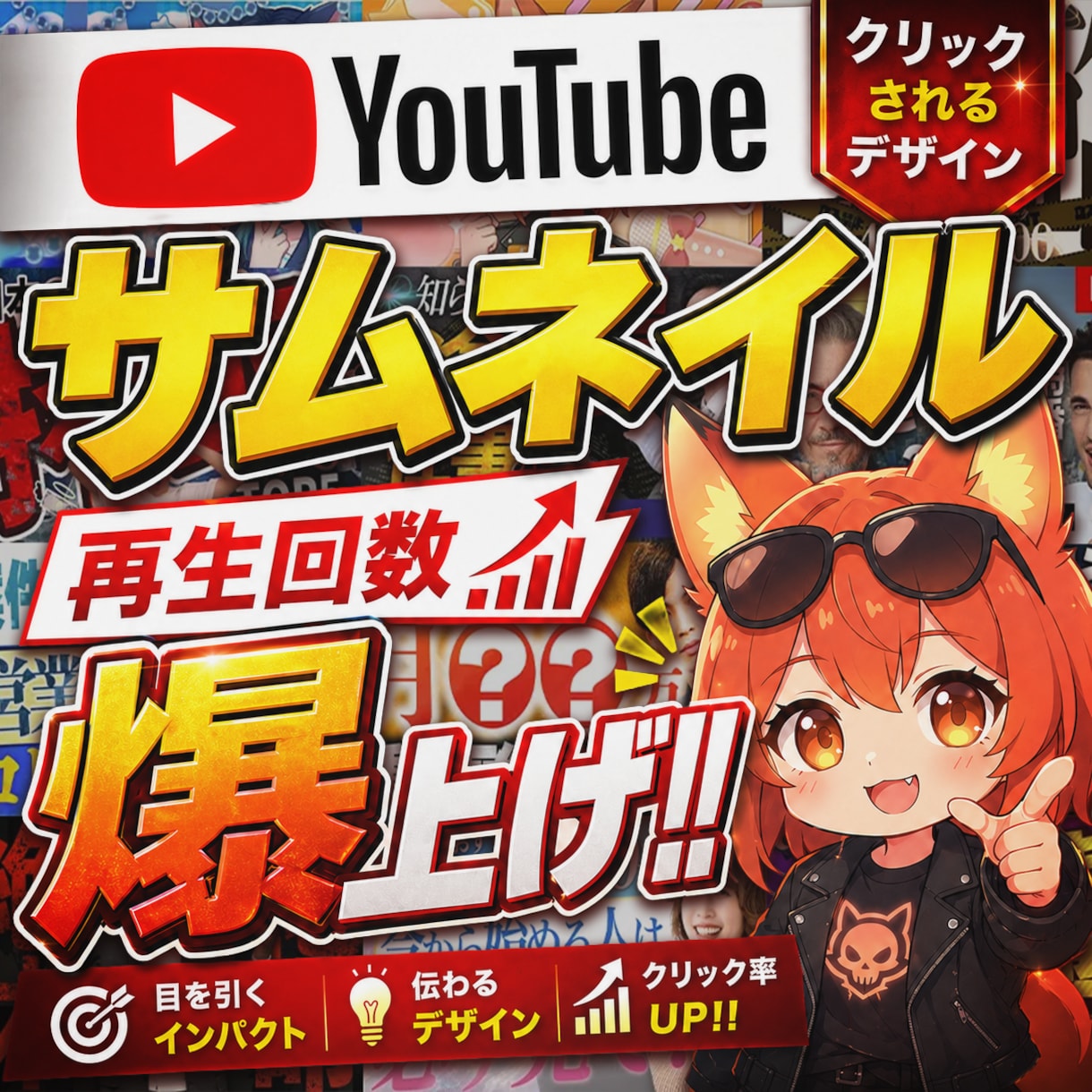 1週間限定！サムネイルを特別価格で制作します 丸投げOK！動画内容に合わせてクリックされやすい構成をご提案 イメージ1