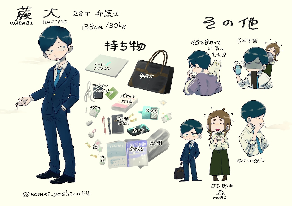 キャラ立ち絵描きます TRPGの立ち絵など、表情差分・持ち物など対応可能 イメージ3