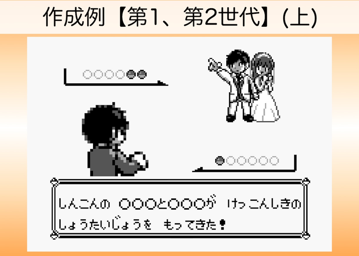 結婚式の招待状【ポケモン風】ドット絵で作成致します 実績500件超！デザイン・納期相談可/世界に一つの招待状 イメージ4