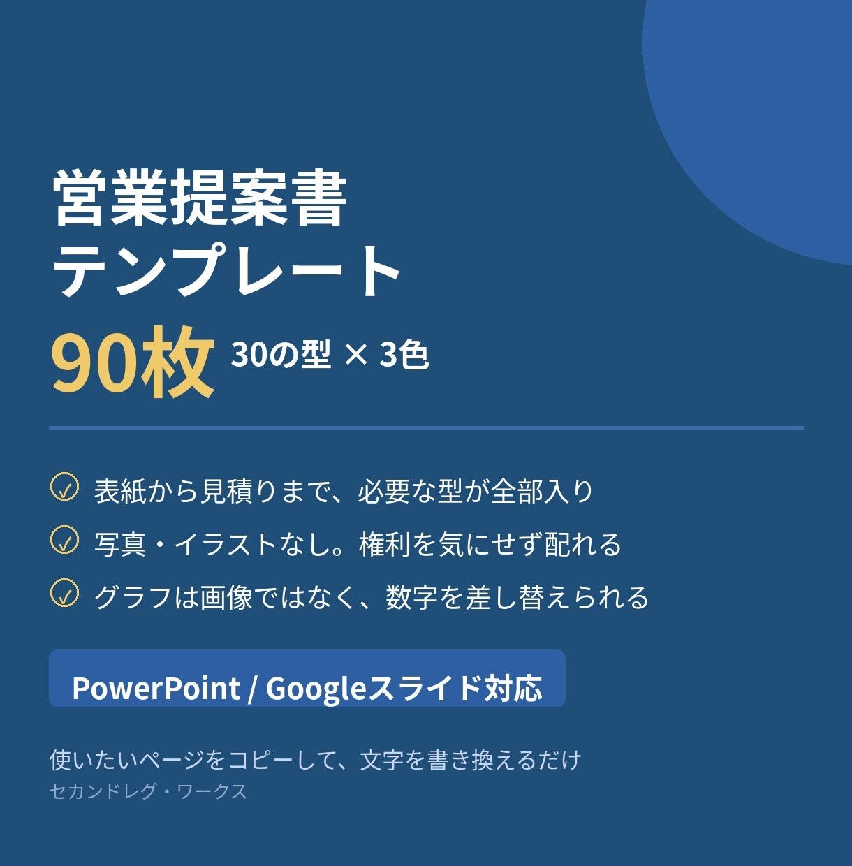 そのまま使える営業提案書テンプレ90枚を渡します 写真素材ゼロ。配布も印刷も権利を気にせず使えます イメージ1