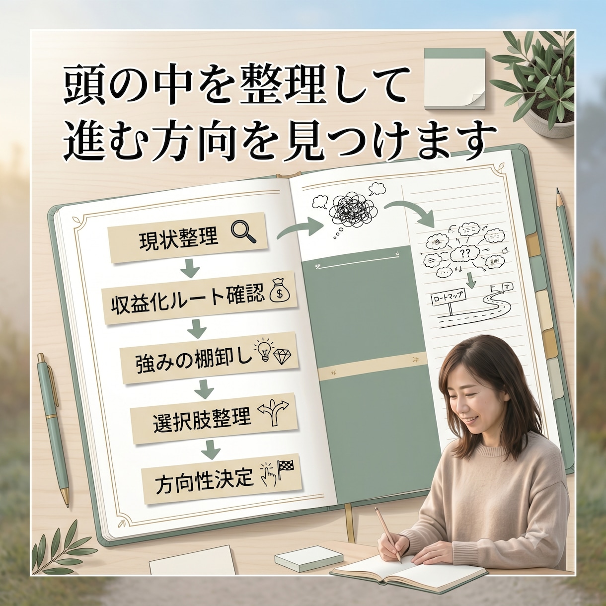 発信迷子を卒業！副業の収益化ルートを整理します 占い＋強み診断｜全５回｜あなた専用オーダーメイドのコンサル イメージ2