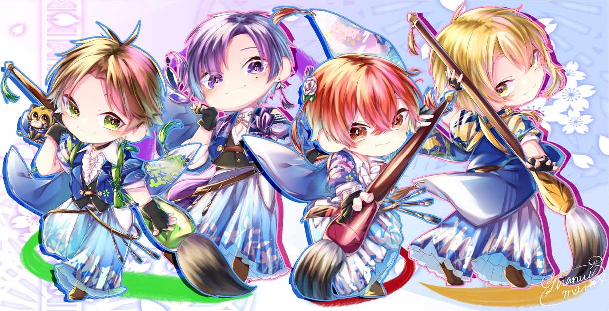 見栄えのある色鮮やかなイラスト提供します 動画/配信イラスト、サムネ、グッズ用、立ち絵など イメージ4