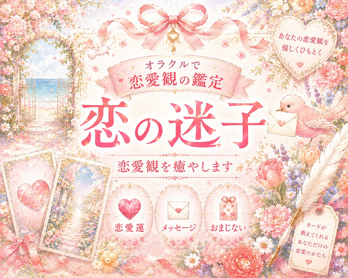 恋の迷子❤️恋愛観を視て、恋する心を癒します 〖限定1名〗恋する心の取扱説明書♡恋愛オラクル イメージ1