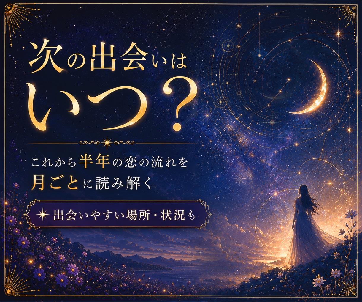 占星術×数秘術×タロットで出会いの時期を鑑定します 半年の恋の流れを月ごとに｜元プロ記者監修の美麗な保存版PDF イメージ1