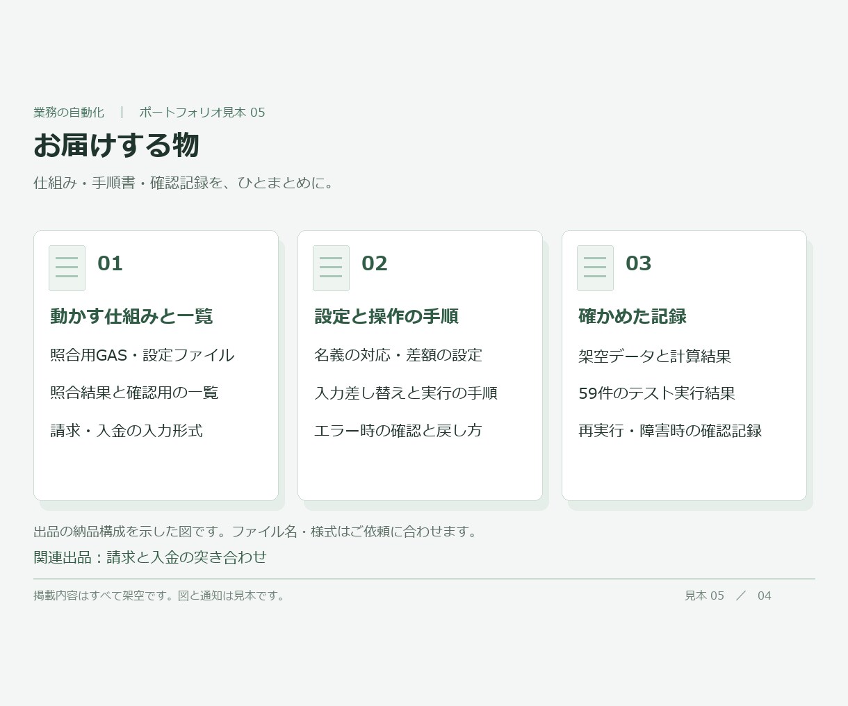 請求と入金を照合して確認表を作ります 入金の消し込みを、確認が要る行だけに イメージ5
