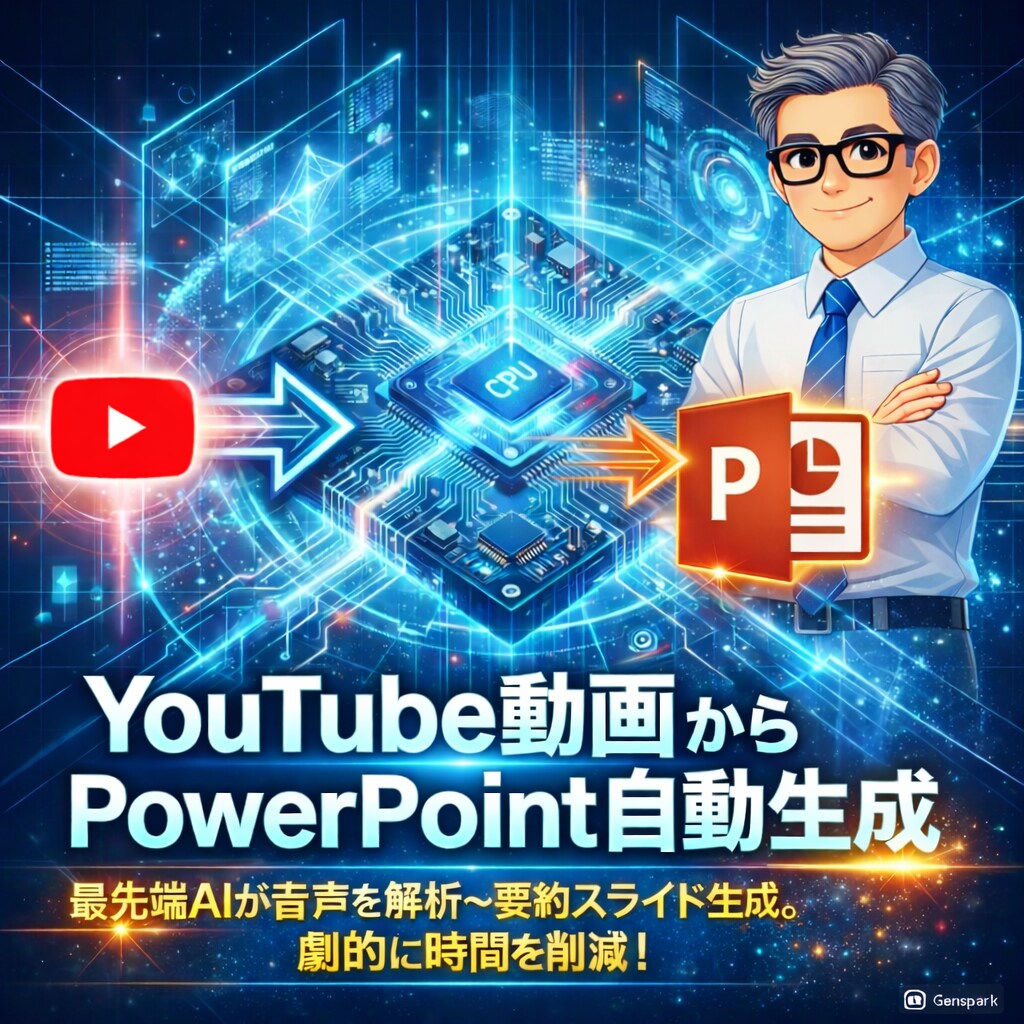 YouTube動画をPowerPoint変換します 字幕がなくても洗練されたスライドが驚く速さで手に入る！ イメージ1